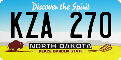 ND license plate KZA270