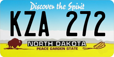 ND license plate KZA272