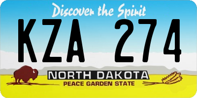 ND license plate KZA274
