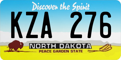 ND license plate KZA276