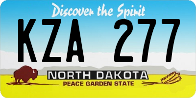 ND license plate KZA277