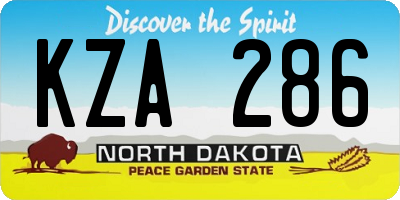 ND license plate KZA286