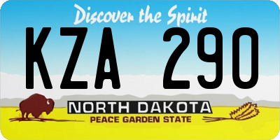 ND license plate KZA290