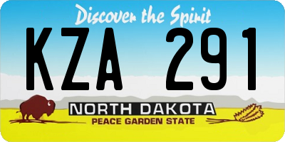 ND license plate KZA291