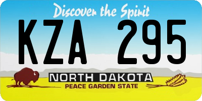 ND license plate KZA295