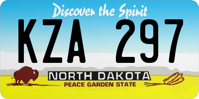 ND license plate KZA297