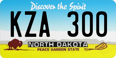 ND license plate KZA300