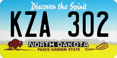 ND license plate KZA302