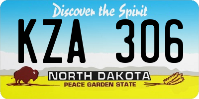 ND license plate KZA306