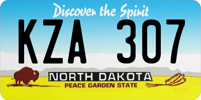 ND license plate KZA307