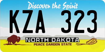 ND license plate KZA323
