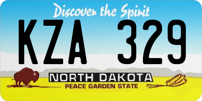 ND license plate KZA329