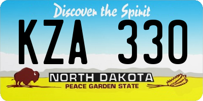 ND license plate KZA330