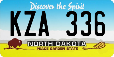 ND license plate KZA336