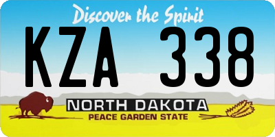 ND license plate KZA338