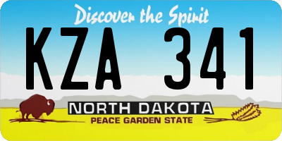 ND license plate KZA341