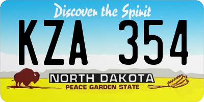 ND license plate KZA354