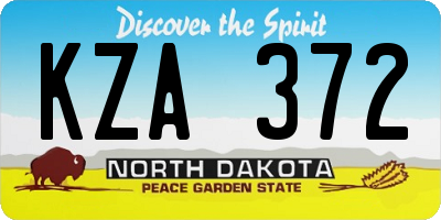 ND license plate KZA372
