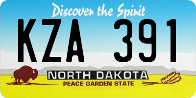 ND license plate KZA391