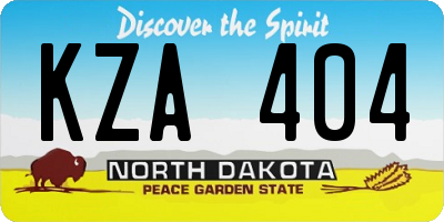 ND license plate KZA404