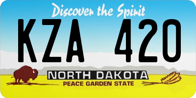 ND license plate KZA420