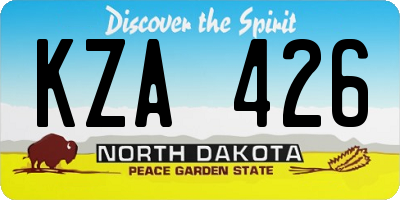 ND license plate KZA426