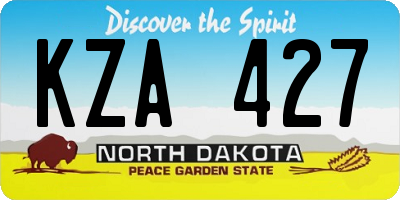 ND license plate KZA427