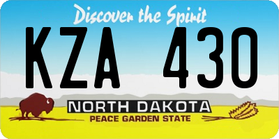 ND license plate KZA430