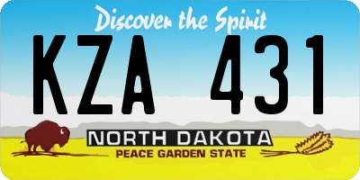 ND license plate KZA431