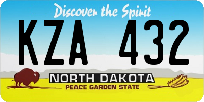 ND license plate KZA432
