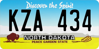 ND license plate KZA434