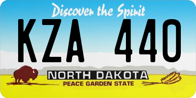 ND license plate KZA440