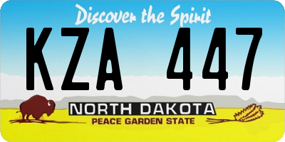 ND license plate KZA447
