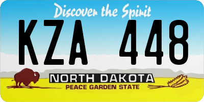 ND license plate KZA448