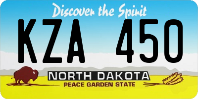 ND license plate KZA450