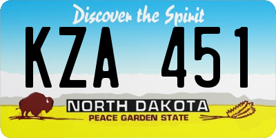 ND license plate KZA451