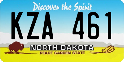ND license plate KZA461