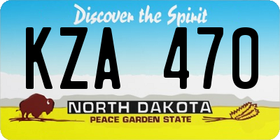 ND license plate KZA470