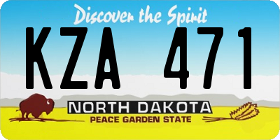 ND license plate KZA471