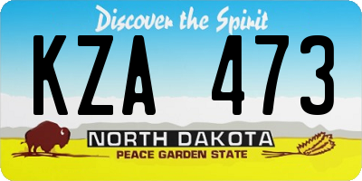ND license plate KZA473