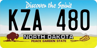 ND license plate KZA480