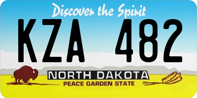 ND license plate KZA482