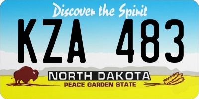 ND license plate KZA483