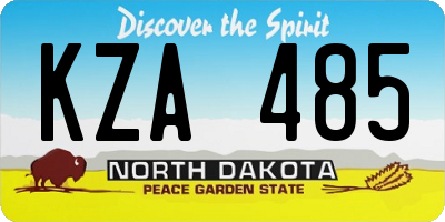 ND license plate KZA485