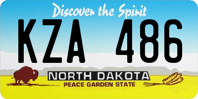 ND license plate KZA486