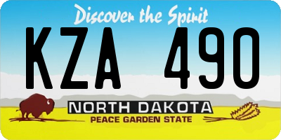 ND license plate KZA490