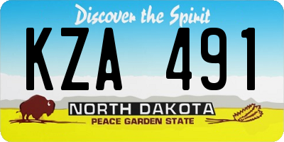 ND license plate KZA491