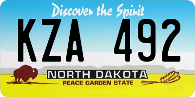 ND license plate KZA492