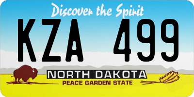 ND license plate KZA499
