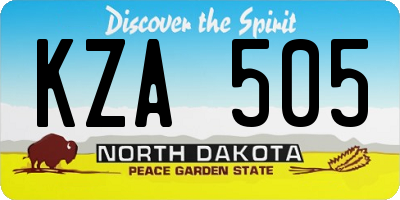 ND license plate KZA505